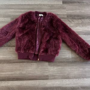 Charlotte Russe Women’s Magenta Faux Fur Jacket